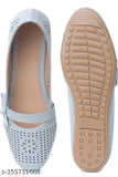 Grey synthetic ballerinas with slip-on design, popular for women's fashion, available in sizes IND-4 to IND-8 from India