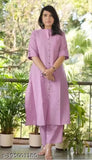 Cotton Kaatha Kurta Palazzo Set, solid color Indian cotton kurta with matching pants for women's fashion