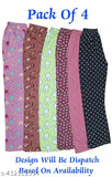 Printed pyjamas for women, nightwear set of four, soft cotton fabric, silver jubilee apparels