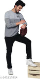 Striped cotton men's full-sleeve t-shirt, long sleeves on hanger, size S (36in chest/27in length)