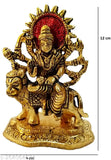 Metal Durga Maa Murti figurine, traditional Indian deity showcase piece