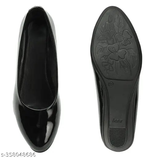 Grey PU ballerinas - latest collection, comfortable heels for women