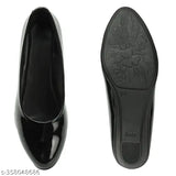 Grey PU ballerinas - latest collection, comfortable heels for women
