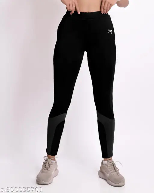 Cotton blend solids, stretchable high-waist workout leggings with side pockets for women. Breathable, squat-proof, and suitable for yoga, fitness, or dance workouts. Available in sizes 26 (Waist 13in, Length 36in) to 36 (Waist 18in, Length 36in). Made in India