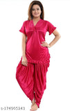 Red cotton long-sleeved nightsuit set