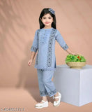 Printed cotton kurties & pyjamas set for kids, stylish yet comfortable YUKONN brand dress with cotton silk lining, ideal for parties and celebrations