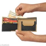 Faux leather men's wallet, 2 compartments, coin pocket - modern design for daily essentials