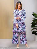 Beautiful printed polycotton cord set (top & bottom) for women and girls - vibrant Indian-inspired palazzo style, long sleeve, perfect for party wear, picnic wear, or vacation