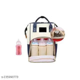 Blue polyester unicorn diaper backpack. Multiple compartments, water-resistant design, and fashionable maternity bag with a hidden safety pocket