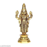 Brass Maha Saving Offer Lord Venkatesa statue, medium size deity figure with dimensions 10cm x 10cm x 0.5cm, originating from India
