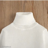 Smarty Plus Clothing Baby Girls Wollen Warm sweater High Neck Full Sleeves T-Shirt/Inner Sweaters for Winter (white pack of 1)