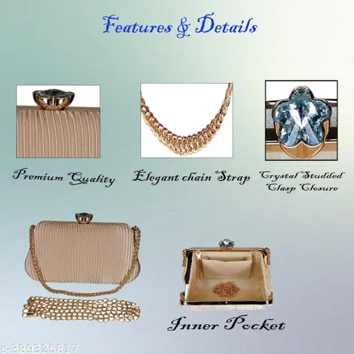 This is an elegant, crossbody clutch purse for women, designed with a chain shoulder strap. Featuring a tassel closure, it's an ideal accessory for dance, weddings or evening parties, suitable for a sesmoda style. Made from quality material and craftsmanship, the clutch is both stylish and functional. The purse has an inner pocket and can be worn as a crossbody bag