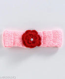 Handmade pink acrylic crochet baby frock with one flower pattern, suitable for infants aged 0-3 months to 3-4 years. Made in India