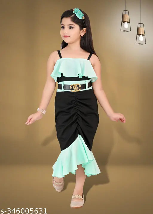 Cotton mermaid bodycon dress, sequin-embellished partywear for girls aged 1-11 years