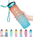 Durable black silicone sipper water bottle with motivational quote, time marker, and leakproof design for gym, office, and sports. BPA-free, easy to clean, and suitable for warm and cold beverages. Perfect for outdoor activities like hiking or travel