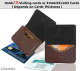 Solid PU men's wallet, free size (7cm x 5cm), holds 15 visiting cards or 8 credit cards. Made in India