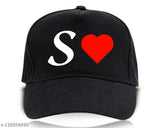 Pure cotton cap with alphabet design, red and black text