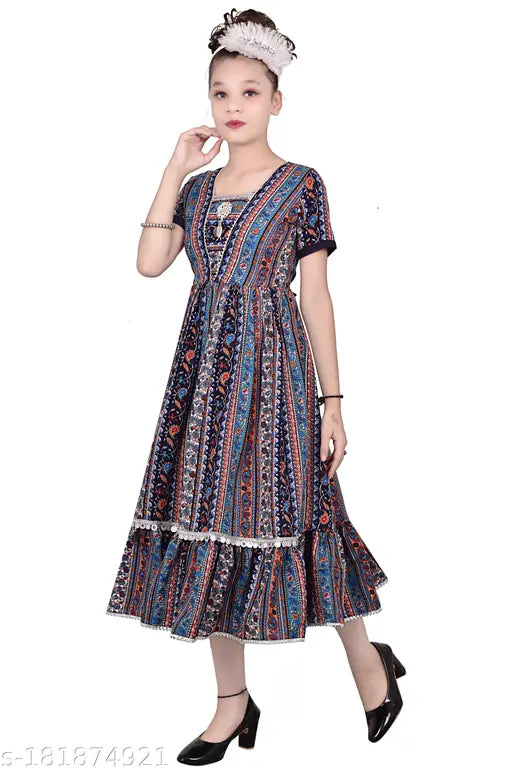 Cotton blend summer girls gown dress, perfect for 3-9 year olds, made by MTM Enterprises
