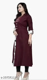 Maroon kameez with long sleeves, high neckline, and buttoned front