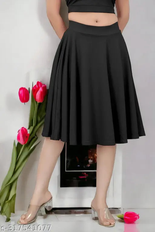 Ladies pencil skirt, navy blue, pleated