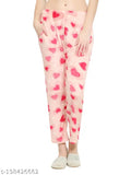 Pink fleece women's casual lounge pyjama pants