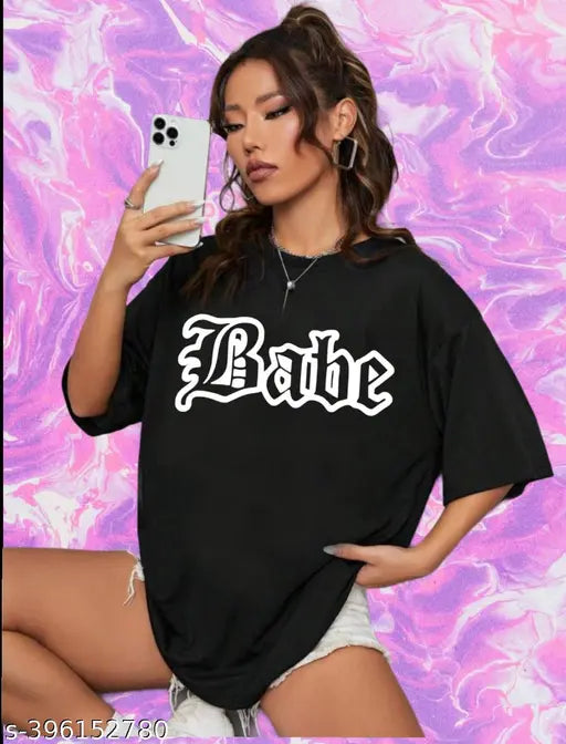 Black long sleeve t-shirt, women's over size t-shirt