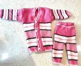 Woolen colorblocked baby sweater set for newborns, random colors available
