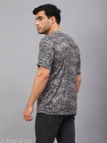 Stylish men's cotton blend checkered half-sleeve T-shirt, modern design from India