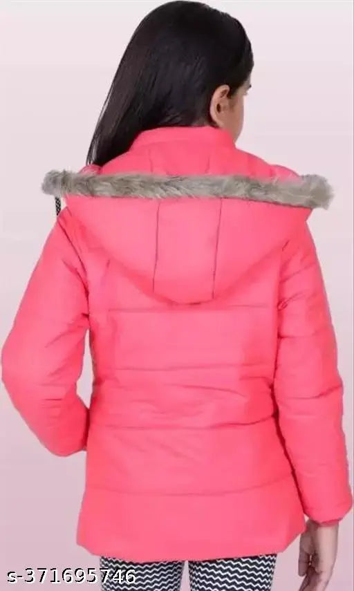 Stylish Pink Hoody Jacket For Girls - Soft Polyester Long Sleeve with Self-Design | Pink Jacket for Girls | Long Sleeve Hoody | Lightweight Hoody | Girls Hoody Jacket | Trendy Jacket For Girls