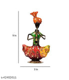 Handpainted metal Sardar Musician showpiece figurine set, intricate Indian artistry for home or office decor