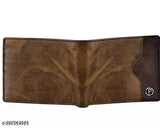 Faux leather trendy men's wallet, 12 card slot, colorblock design for organized storage