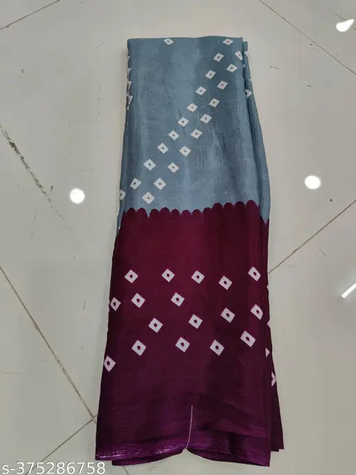 Best silk printed chiffon saree in free size, vibrant design on Indian background