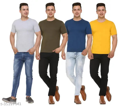 Cotton-blend short sleeves 404 SHAUN men's t-shirt, self-design net pattern, smart fit, India origin