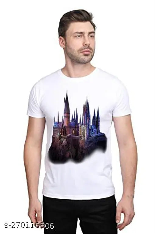 FI Harry Potter Printed Round Neck Sublimation T-Shirts for Mens & Boys, Women & Girls Regular Fit Casual White Coloured