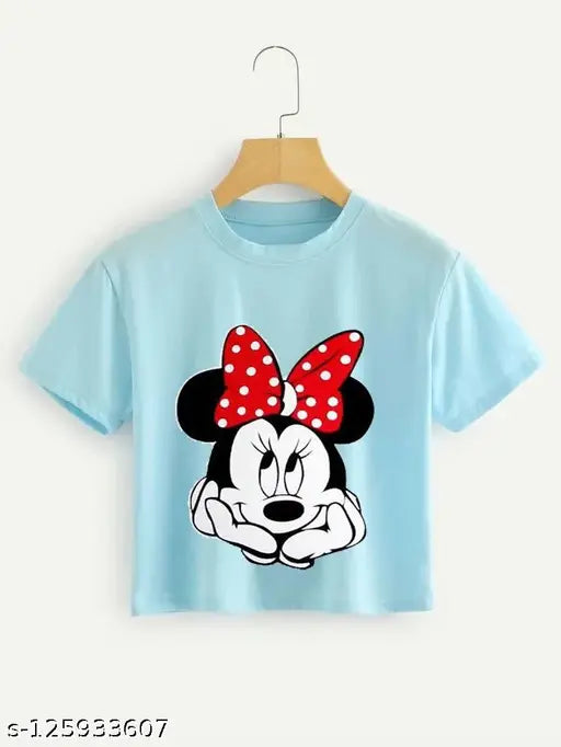 Cotton blend printed net fancy glamorous women's t-shirt, short sleeves, India origin