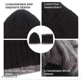 Wool winter unisex couple thick elastic scarf set, soft plush knitted ring scarves for outdoor activities, skin-friendly acrylic & cotton blend