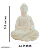 White PMR Polyresin Buddha Statues for Home/Garden/Office (5.5 Inch), intricately handcrafted by Indian artists