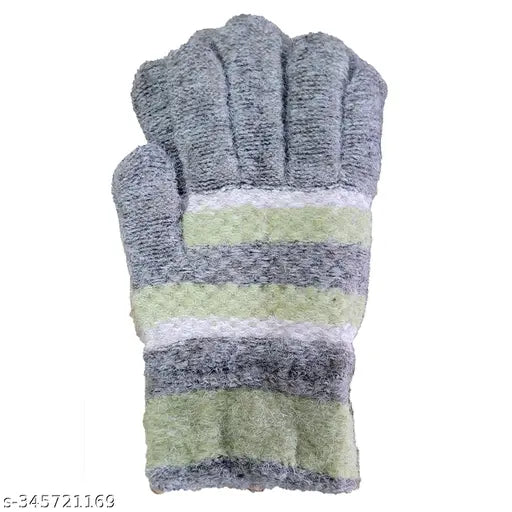 Woolen navy beanie cap with neck muffler and warm winter gloves, ideal for cold weather