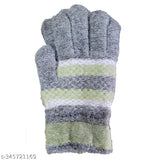 Woolen navy beanie cap with neck muffler and warm winter gloves, ideal for cold weather