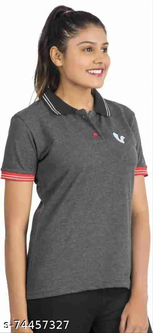 Cotton Vespa Polo Vstripes Women's T-Shirt, featuring jacquard micro motif and reflective patches, perfect for casual outings or a fitness style statement