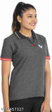 Cotton Vespa Polo Vstripes Women's T-Shirt, featuring jacquard micro motif and reflective patches, perfect for casual outings or a fitness style statement