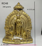 Gold-colored poly resin Lord Murugan statue, highly detailed with intricate designs, ideal for living room decor or gifts