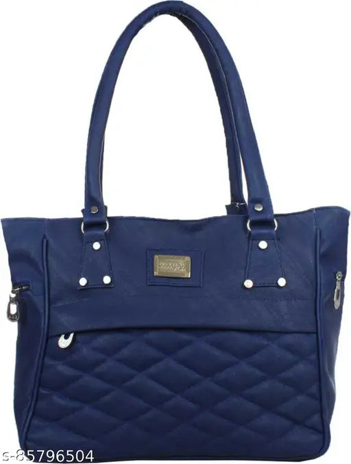 Trendy blue quilted women's handbag