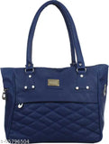 Trendy blue quilted women's handbag