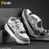 Birde Boys Casual Shoe, White Laces, Black Tread