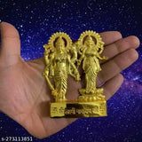 Golden metal figurine, Hindu deity Shree Laxmi Narayan