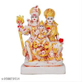 Polyresin Shiv Parivar Figurine (7cmx12cmx18cm), Indian religious god idol for home decor or gifts