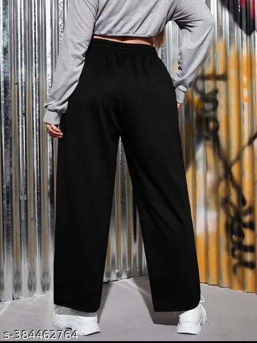 Black high-waisted baggy pants with belt loops