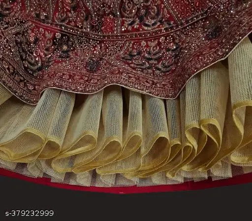 13 inc 10 mtr chiku Color Can Can Fabric Material For Dresses| Lehanga | gown | Skirts..