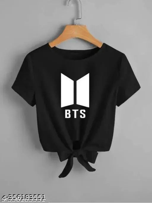 Black lycra short sleeve shirt with BTS printed design, size N